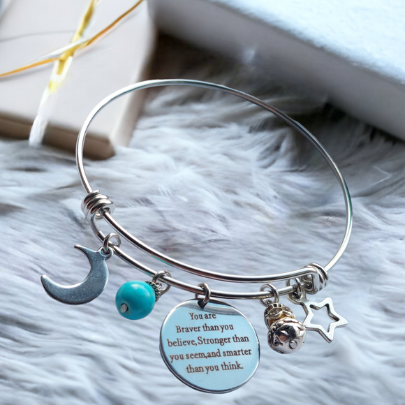You are braver charm bracelet