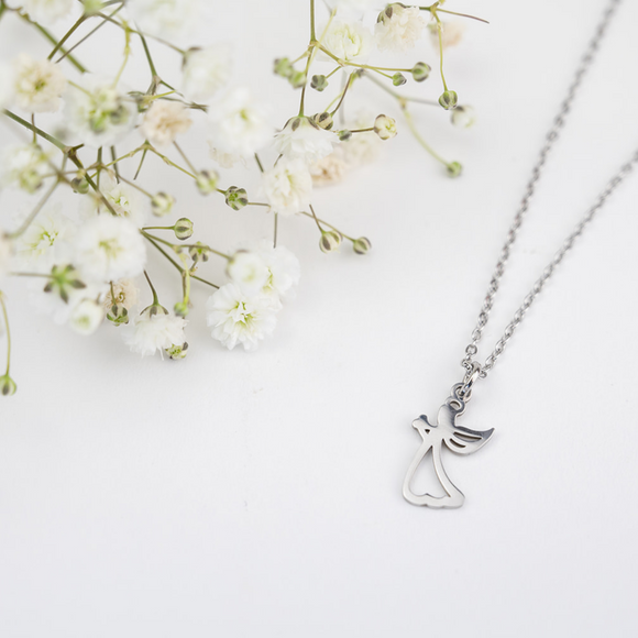 Silver angel necklace