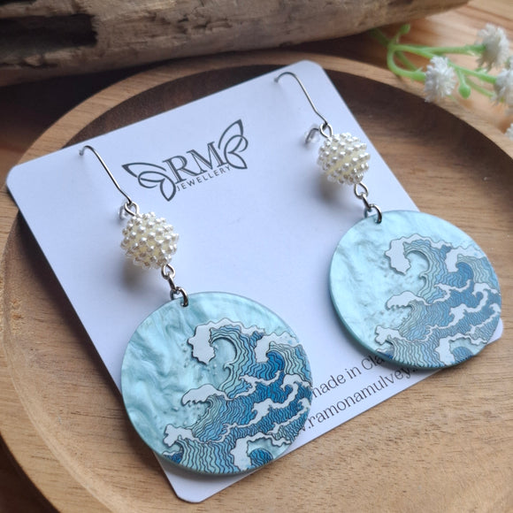 Atlantic silver wave Earrings