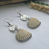 Silver shell earrings