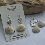Silver shell earrings