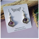 Amethyst leaf earrings