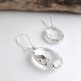 Oval glass earrings