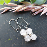 Rose Quartz silver earrings