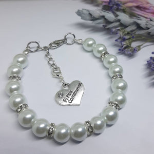 Pearl Communion Bracelet with Charm