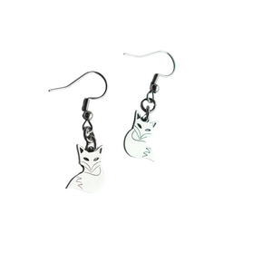 Silver fox earrings